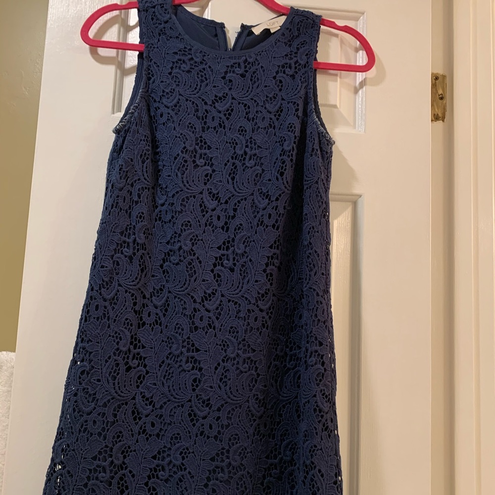 Loft women’s navy floral dress size 0